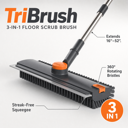 TriBrush™ 3-in-1 Sturdy Floor Scrub Brush